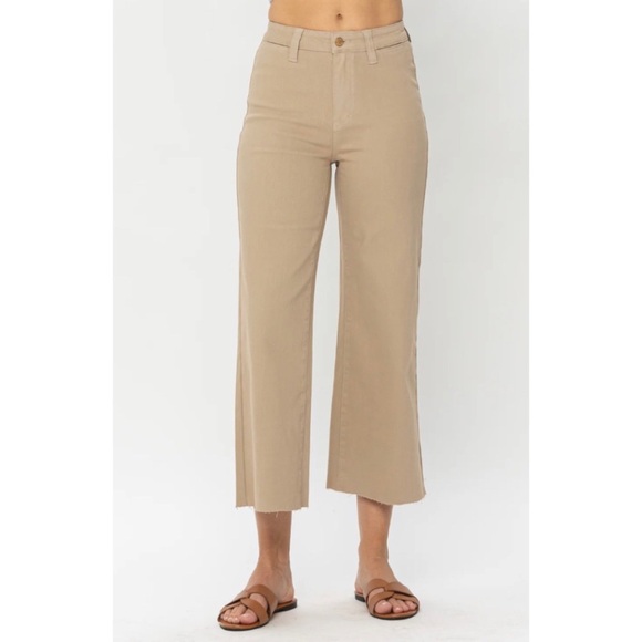 Judy Blue Pants - Size 22W Judy Blue High Waist Cropped Raw Hem Wide Leg Jeans Pants